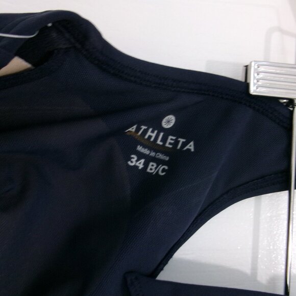 New With Tag, Athleta TARA Halter Tankini Top Swim Top 34 B / C  Navy Blue - Picture 4 of 10